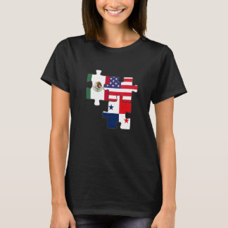 Mexico Panamá And The Usa Puzzle Design T-Shirt