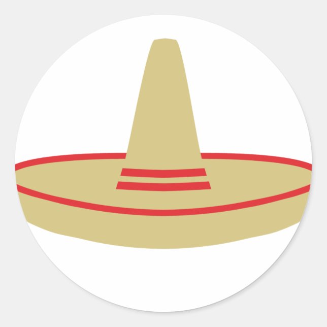 mexico party sombrero classic round sticker (Front)