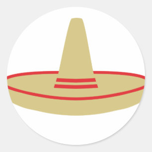 mexico party sombrero classic round sticker