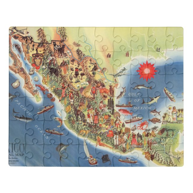 Mexico Pictorial Map by Miguel Gomez Medina Jigsaw Puzzle (Puzzle Horizontal)