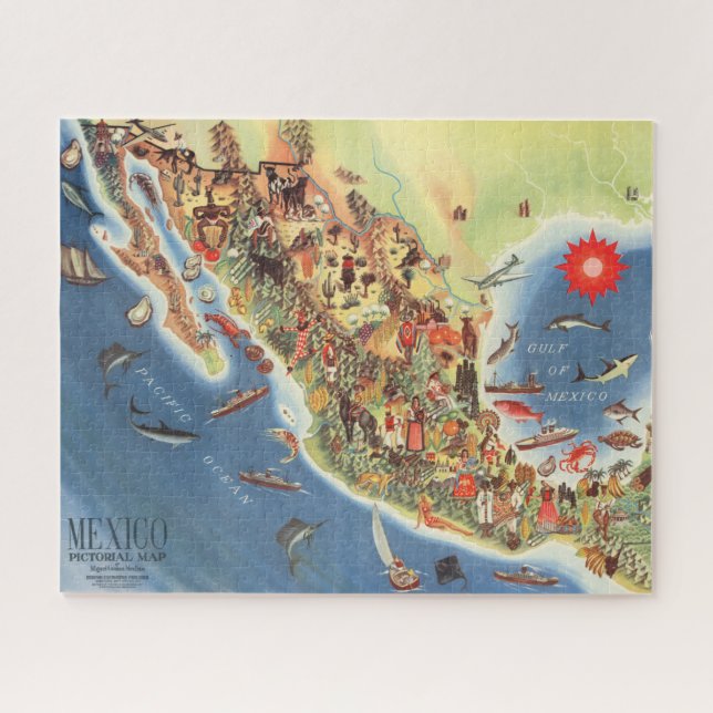 Mexico Pictorial Map by Miguel Gomez Medina Jigsaw Puzzle (Horizontal)