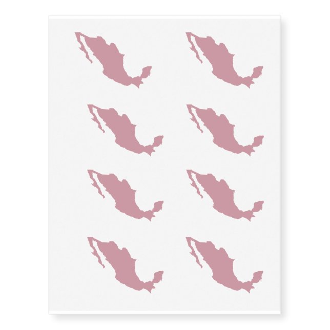 Mexico Pink Temporary Tattoos (Front)