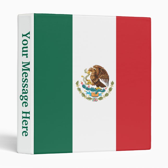 Mexico Plain Flag 3 Ring Binder (Front/Spine)