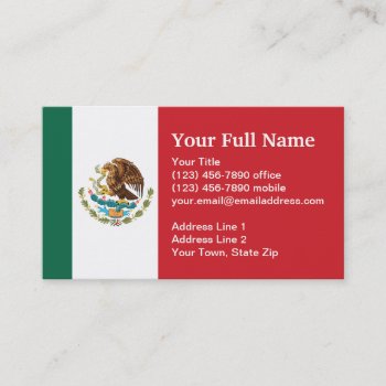 Mexico Plain Flag Business Card by representshop at Zazzle