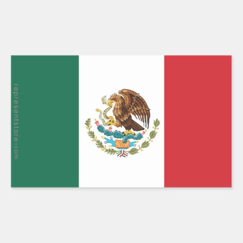 Mexico Plain Flag Rectangular Sticker