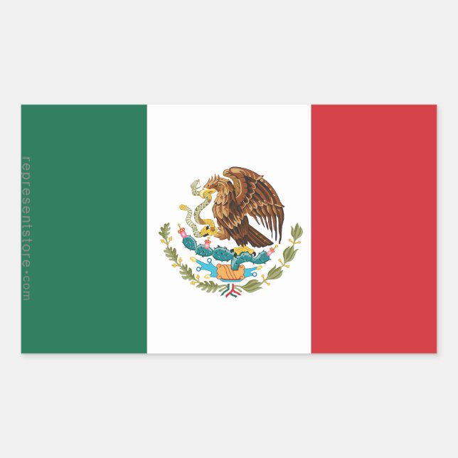 Mexico Plain Flag Rectangular Sticker (Front)