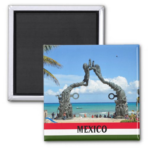 Mexico Playa del Carmen Beach Statue Souvenir Magnet