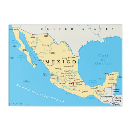 Mexico Political Map Acrylic Print
