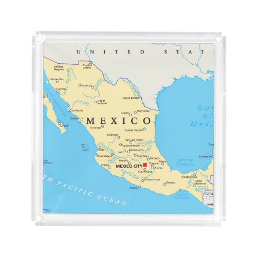 Mexico Political Map Acrylic Tray