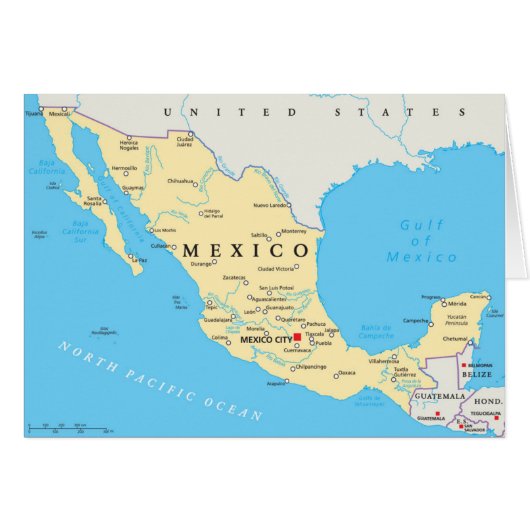 Mexico Political Map Cards (Front Horizontal)