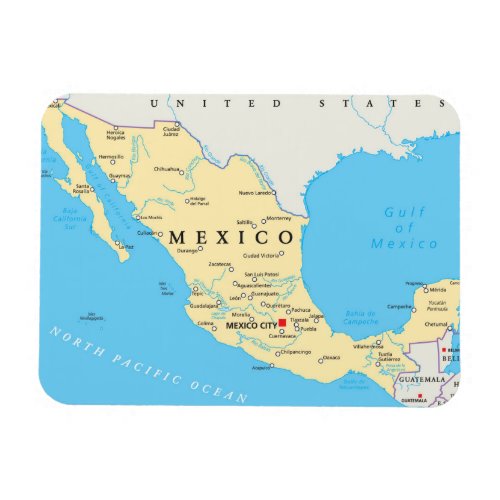 Mexico Political Map Magnet