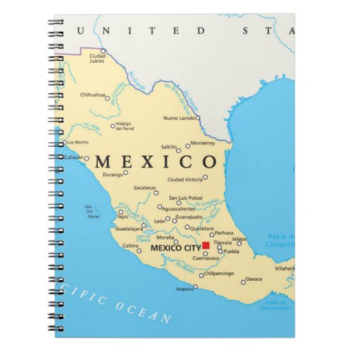 Mexico Political Map Notebook