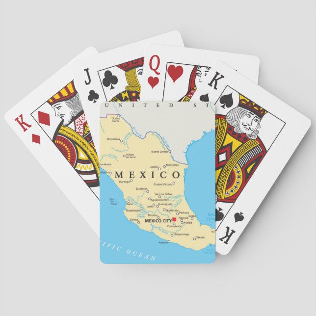 Mexico Political Map Poker Cards (Back)
