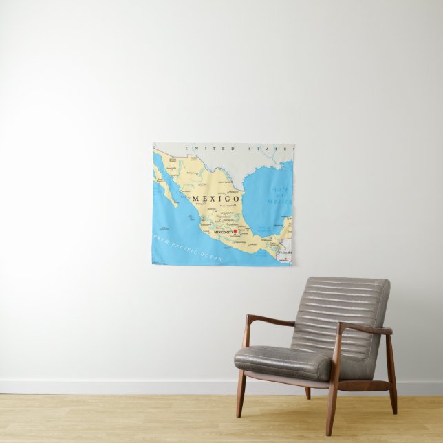 Mexico Political Map Tapestry (In Situ (Horizontal))