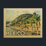 Mexico Postcard Lake Chapala Vintage Travel<br><div class="desc">Mexico design in Vintage Travel style featuring a fun retro Lake Chapala Mexico beach scene with palm trees.</div>