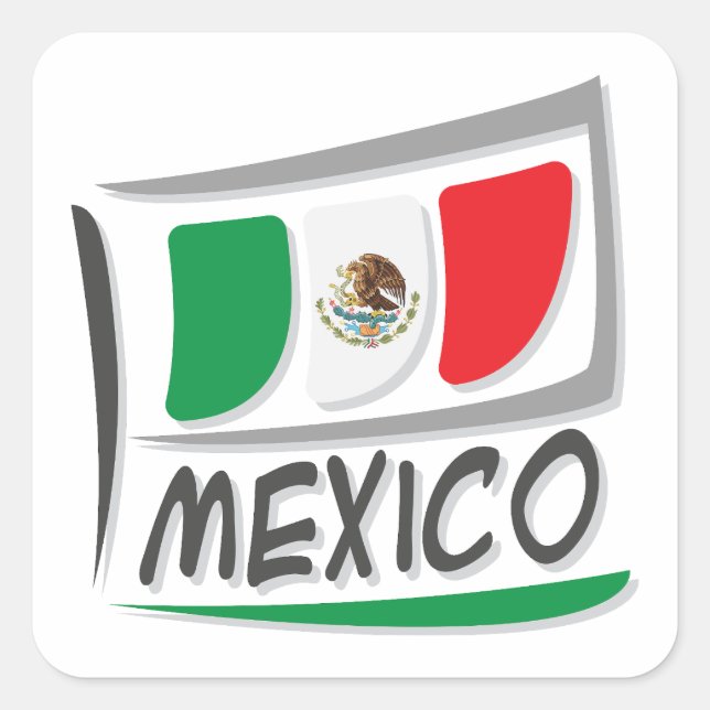Mexico Pride X Flag Square Sticker (Front)