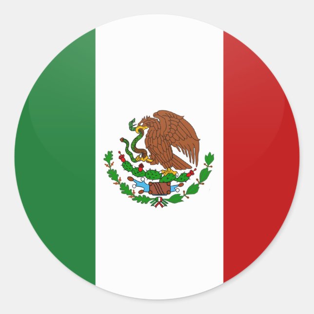 Mexico quality Flag Circle Classic Round Sticker (Front)