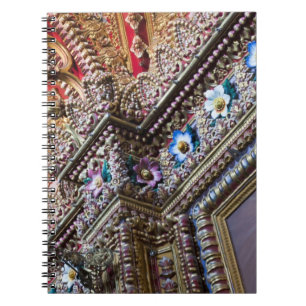 Mexico, Queretaro. Detail inside ornate Catholic Notebook
