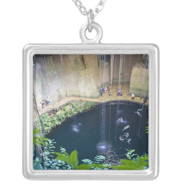Mexico, Quintana Roo, near Chichen Itza, Silver Plated Necklace (Front)
