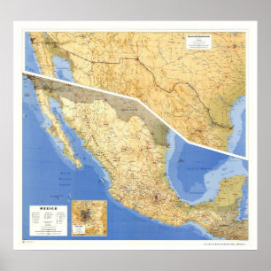 Mexico Reference Map - 1993 Poster