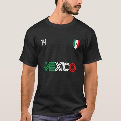 Mexico Retro Football Soccer Mexican Flag T_Shirt