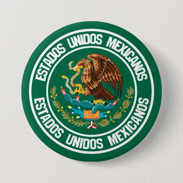 Mexico Round Emblem Button (Front)
