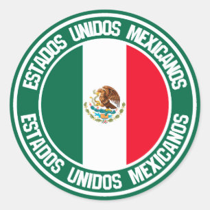 Mexico Round Emblem Classic Round Sticker