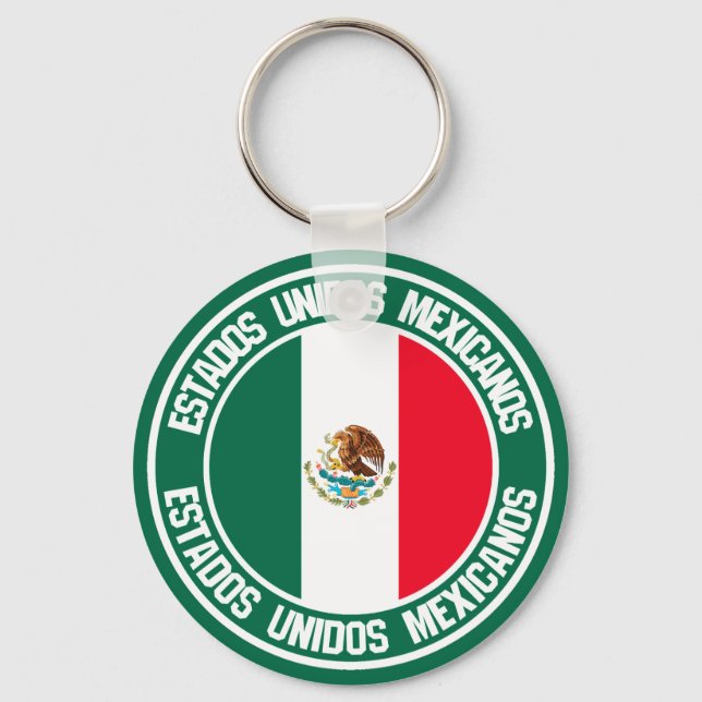 Mexico Round Emblem Keychain (Front)
