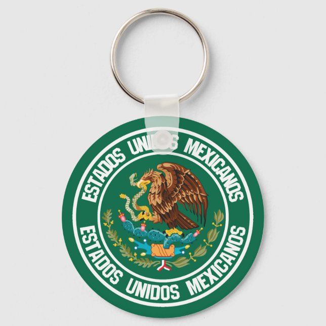 Mexico Round Emblem Keychain (Front)