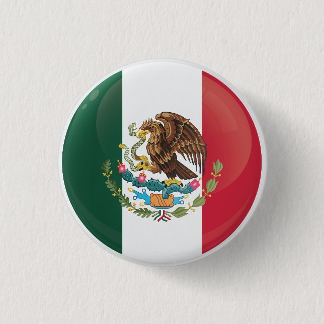 Mexico  Round Icon Flag Button (Front)