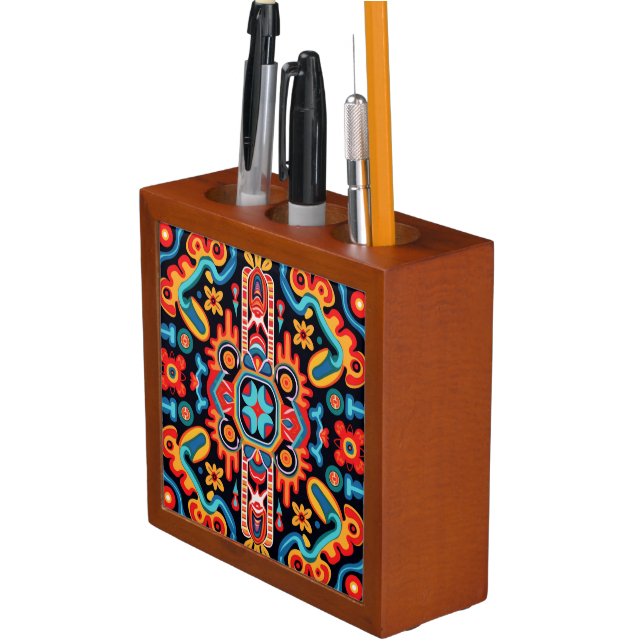Mexico’s Huichol Art Desk Organizer (In Situ)