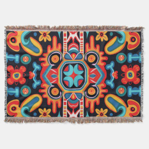 Mexico’s Huichol Art Throw Blanket