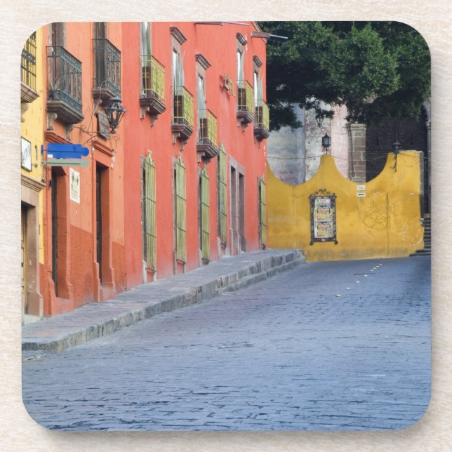 Mexico, San Miguel de Allende, Homes along Beverage Coaster (Front)
