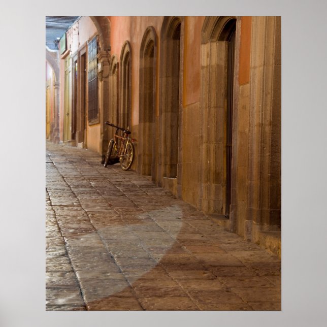 Mexico, San Miguel de Allende, Sidewalk with Poster (Front)