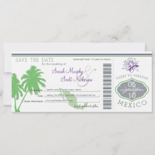 Mexico Save the Date Boarding Pass