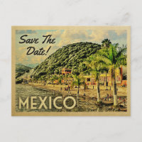 Mexico Save The Date Vintage Postcards