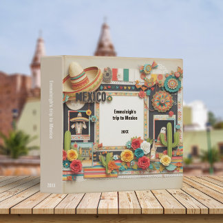 Mexico Scrapbook AI Generated Custom 3 Ring Binder