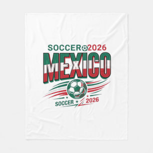 Mexico Soccer 2026 Soccer Bold Country Typography Fleece Blanket