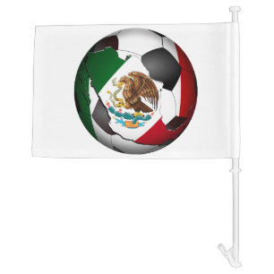 Mexico Soccer Ball Car Flag