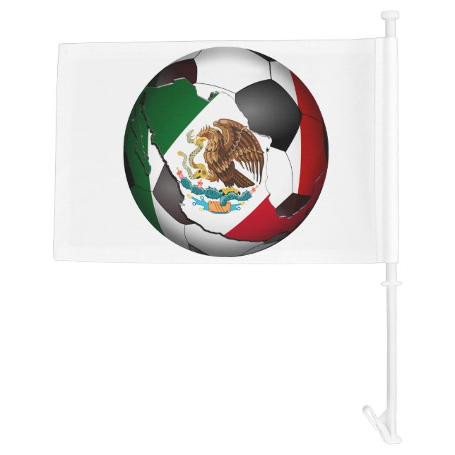 Mexico Soccer Ball Car Flag (Back)