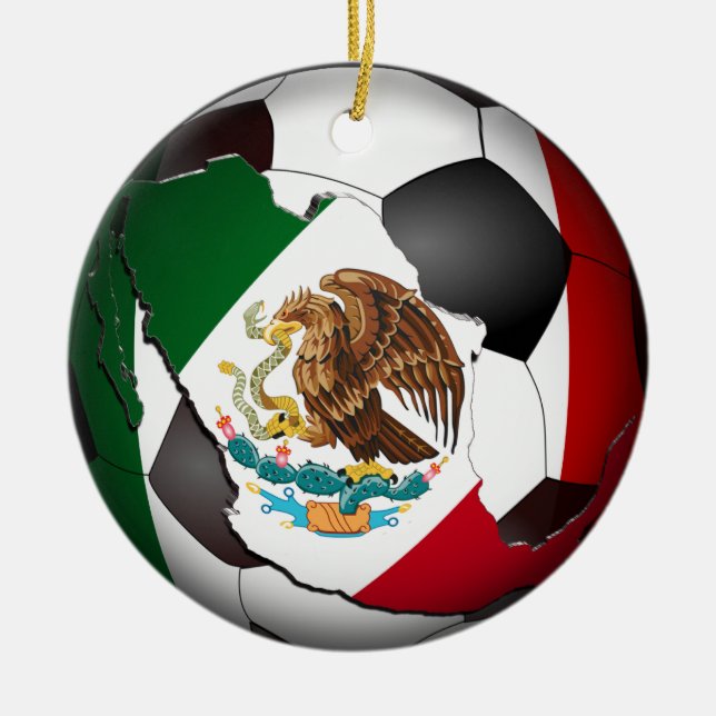 Mexico Soccer Ball Ceramic Ornament (Front)