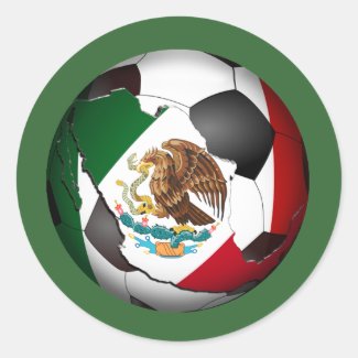 Mexico Soccer Ball Classic Round Sticker