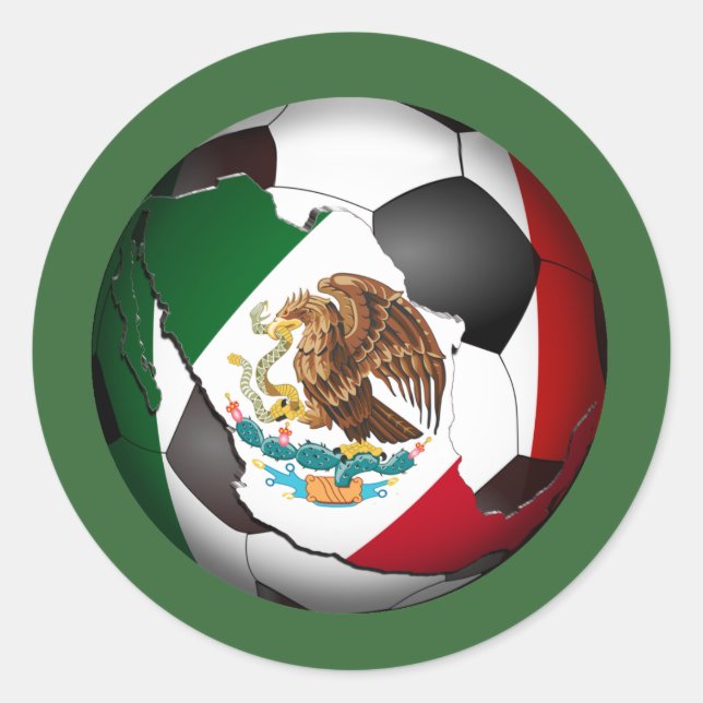 Mexico Soccer Ball Classic Round Sticker (Front)