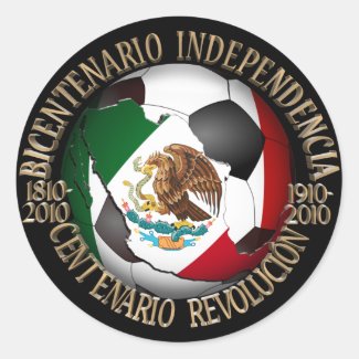Mexico Soccer Ball Classic Round Sticker