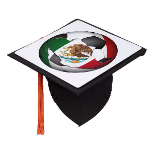 Mexico Soccer Ball Graduation Cap Topper