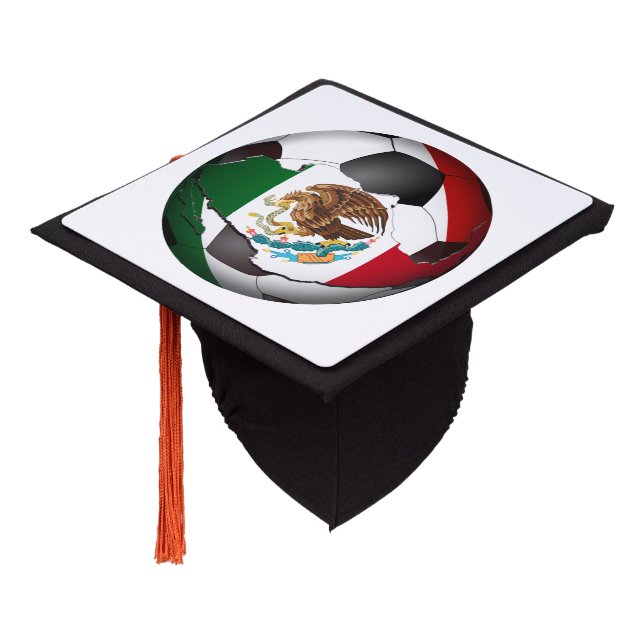 Mexico Soccer Ball Graduation Cap Topper (Angled)