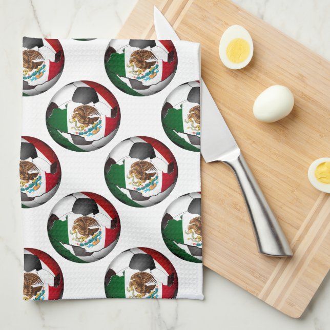 Mexico Soccer Ball Kitchen Towel (Quarter Fold)