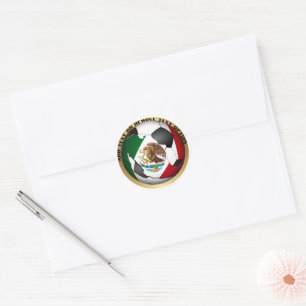 Mexico Soccer Ball Sports Classic Round Sticker