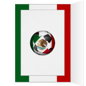Mexico Soccer Ball w/Flag Colors Background Cards (Inside (Left))