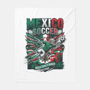 Mexico Soccer Skeleton Striker Nations Premium Spo Fleece Blanket